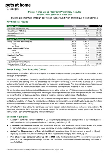 Thumbnail Pets at Home Financial Report 2026