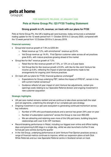 Thumbnail Pets at Home Quarterly Report 2020-q3
