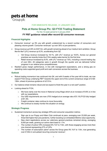 Thumbnail Pets at Home Quarterly Report 2023-q3