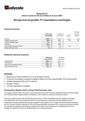 Thumbnail Bodycote Half-year Report 2022-h1
