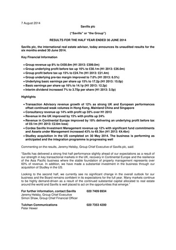 Thumbnail Savills Half-year Report 2014-h1