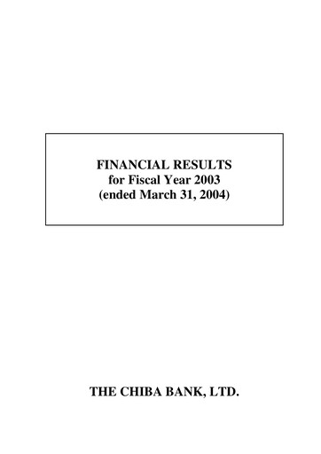 Thumbnail Chiba Bank Financial Statement fy2003