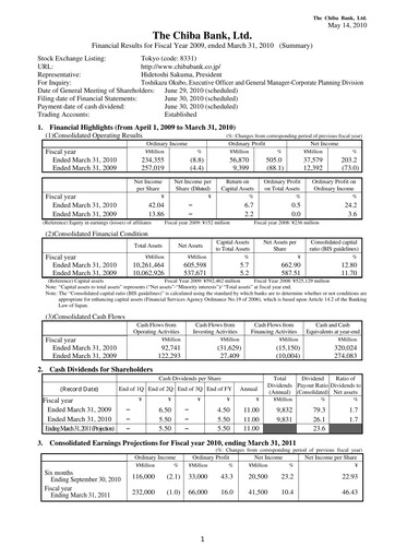 Thumbnail Chiba Bank Financial Statement fy2009