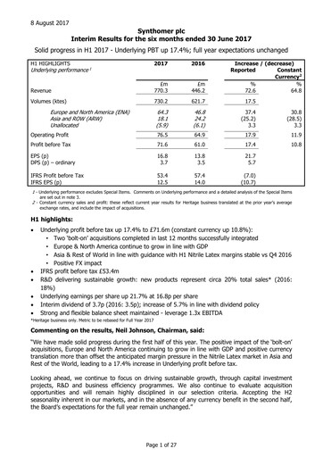 Vorschaubild Synthomer Halbjahresbericht 2017-h1