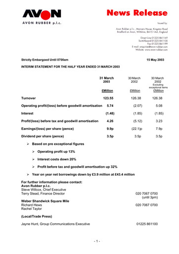 Vorschaubild Avon Protection Finanzbericht 2003-h1