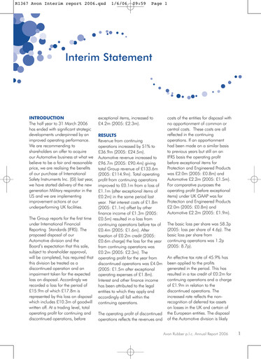 Vorschaubild Avon Protection Finanzbericht 2006-h1