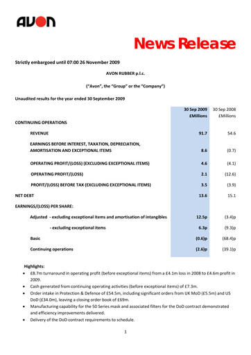 Thumbnail Avon Protection Financial Report 2009