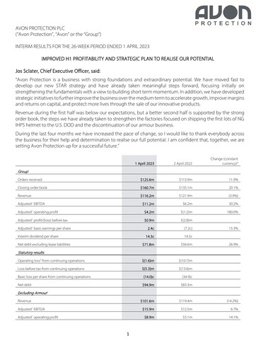 Vorschaubild Avon Protection Finanzbericht 2023-h1