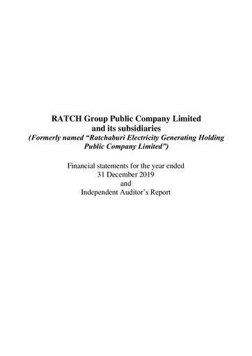 Thumbnail Ratch Group Financial Statement 2019