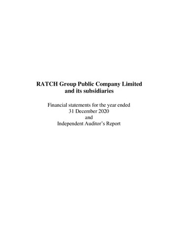 Thumbnail Ratch Group Financial Statement 2020