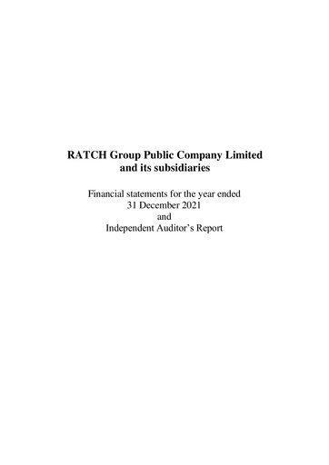Thumbnail Ratch Group Financial Statement 2021