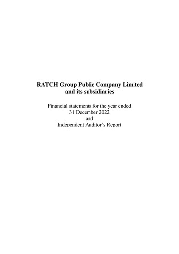 Thumbnail Ratch Group Financial Statement 2022