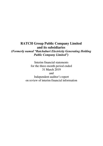 Miniature Ratch Group Rapport trimestriel 2019-q1
