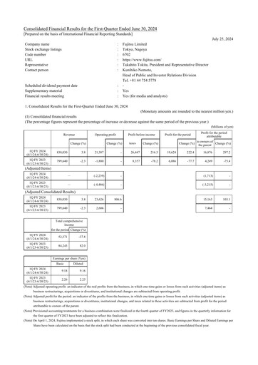 Thumbnail Fujitsu Financial Statement 2024-q1