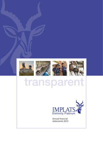 Thumbnail Impala Platinum Financial Statement 2013