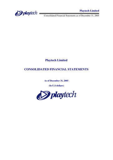 Thumbnail Playtech Annual Report 2005