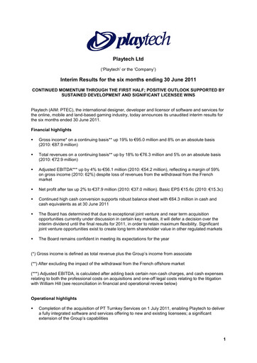 Vorschaubild Playtech Finanzmitteilung 2010-h1