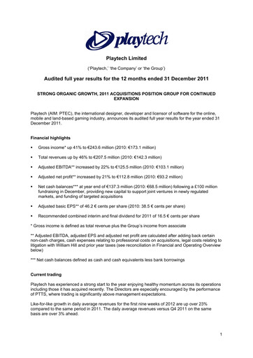 Vorschaubild Playtech Finanzmitteilung 2011