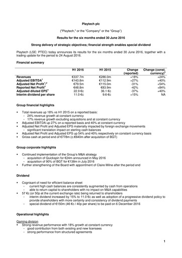 Vorschaubild Playtech Finanzmitteilung 2016-h1