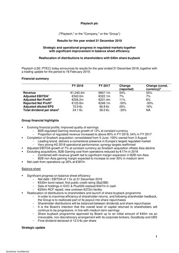 Vorschaubild Playtech Finanzmitteilung 2018