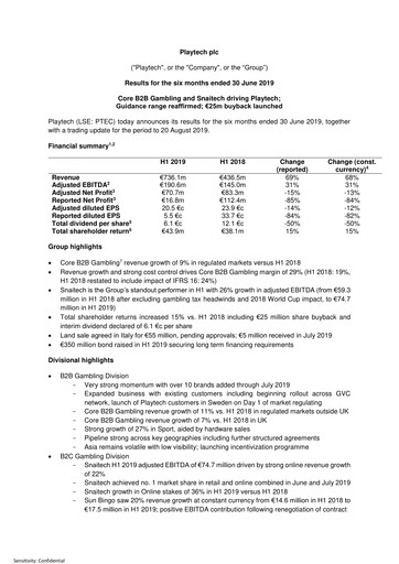 Vorschaubild Playtech Finanzmitteilung 2019-h1