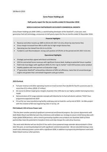 Thumbnail Ceres Power Half-year Report 2018-h2