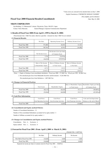 Thumbnail Nikon Financial Statement fy2000