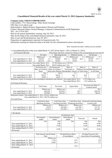 Thumbnail Nikon Financial Statement fy2012