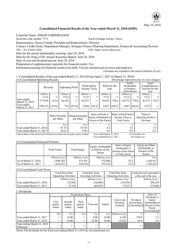 Thumbnail Nikon Financial Statement fy2018