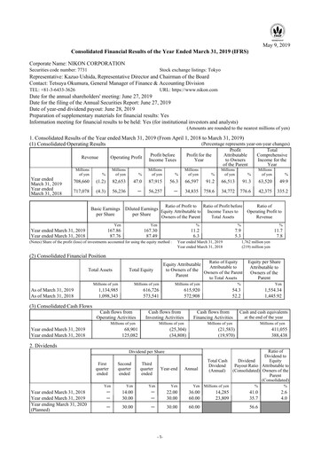 Thumbnail Nikon Financial Statement fy2019