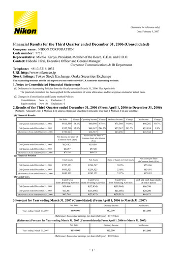 Thumbnail Nikon Quarterly Report 2007-q3