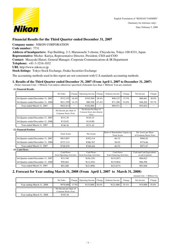 Thumbnail Nikon Quarterly Report 2008-q3