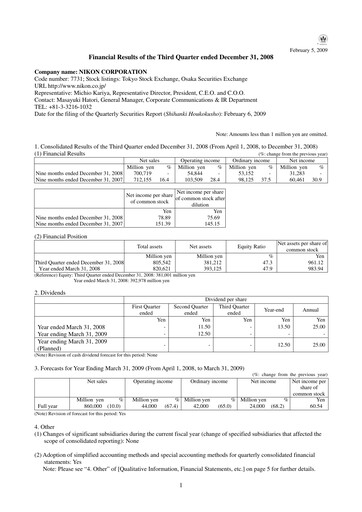 Thumbnail Nikon Quarterly Report 2009-q3