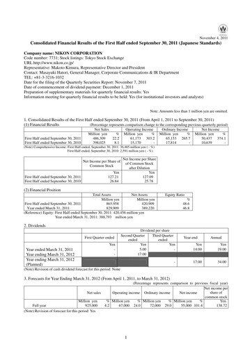 Thumbnail Nikon Quarterly Report 2012-q2