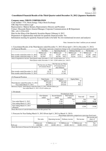 Thumbnail Nikon Quarterly Report 2013-q3