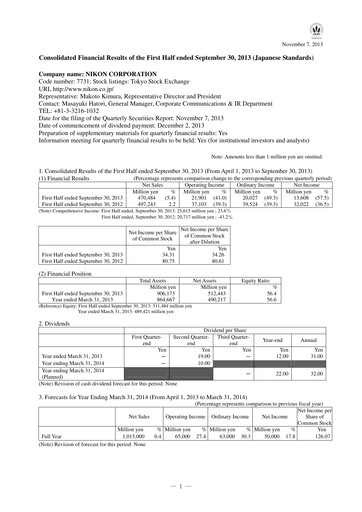 Thumbnail Nikon Quarterly Report 2014-q2