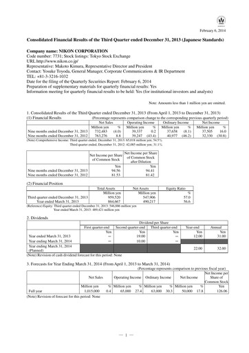 Thumbnail Nikon Quarterly Report 2014-q3