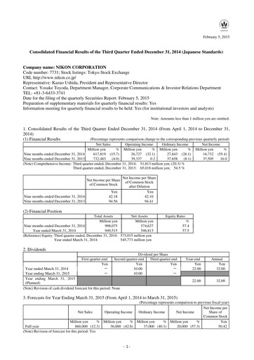 Thumbnail Nikon Quarterly Report 2015-q3