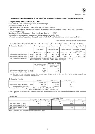 Thumbnail Nikon Quarterly Report 2017-q3