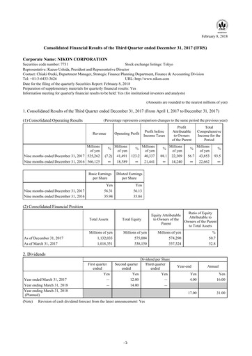 Thumbnail Nikon Quarterly Report 2018-q3