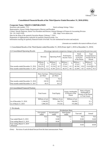 Thumbnail Nikon Quarterly Report 2019-q3