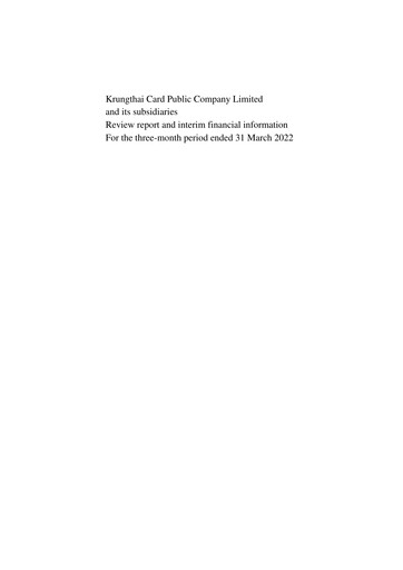 Thumbnail Krungthai Card Financial Statement 2022-q1