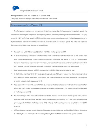 Miniature Krungthai Card Rapport trimestriel 2018-q1