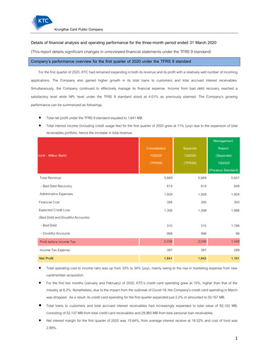 Miniature Krungthai Card Rapport trimestriel 2020-q1