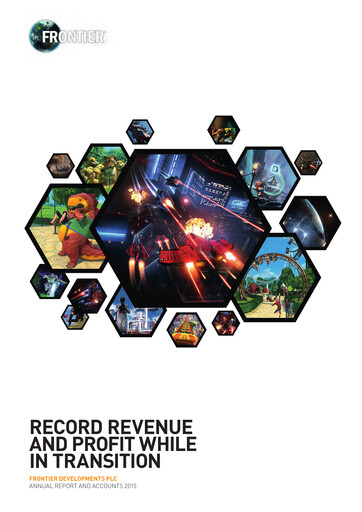 Thumbnail Frontier Developments Annual Report 2015