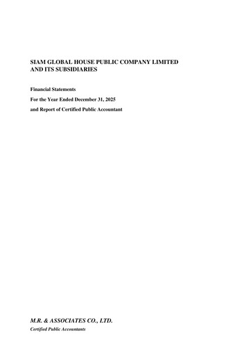 Thumbnail Siam Global House Financial Statement 2025