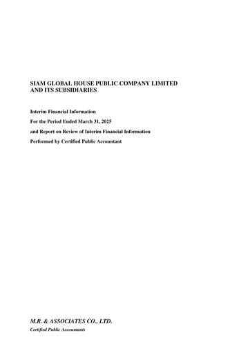 Thumbnail Siam Global House Quarterly Report 2025-q1