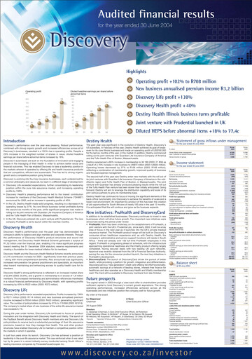 Thumbnail Discovery Limited Financial Report 2004