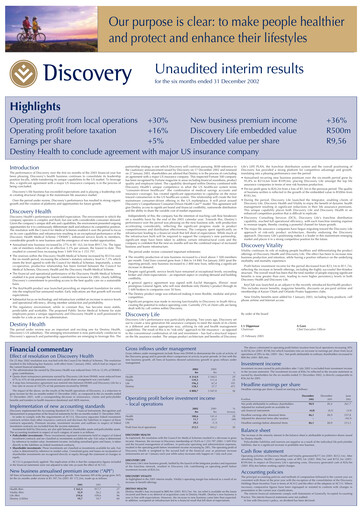 Thumbnail Discovery Limited Half-year Report 2002-h1