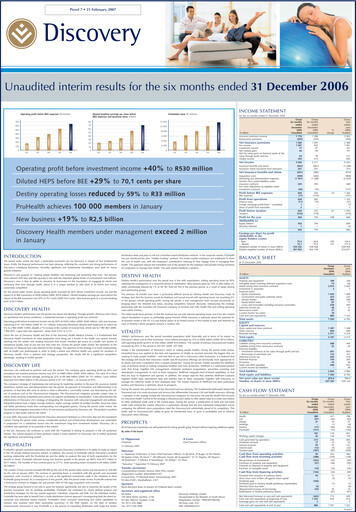 Thumbnail Discovery Limited Half-year Report 2006-h1